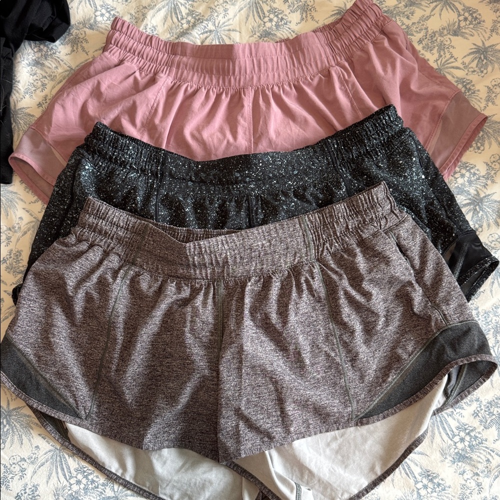 lululemon athletica Pink, Black, and Gray Athletic Shorts